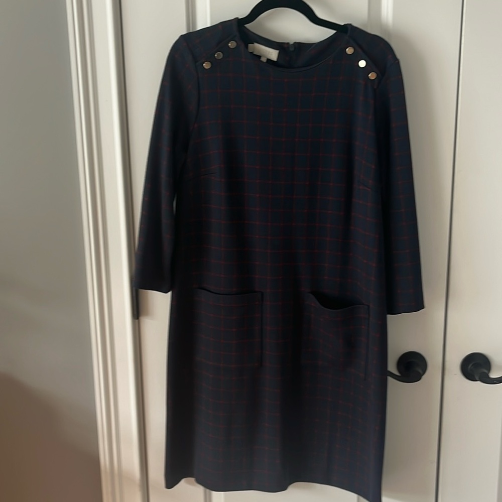 Stretch cotton navy Hobbs London (Bloomingdales) dress in size 10